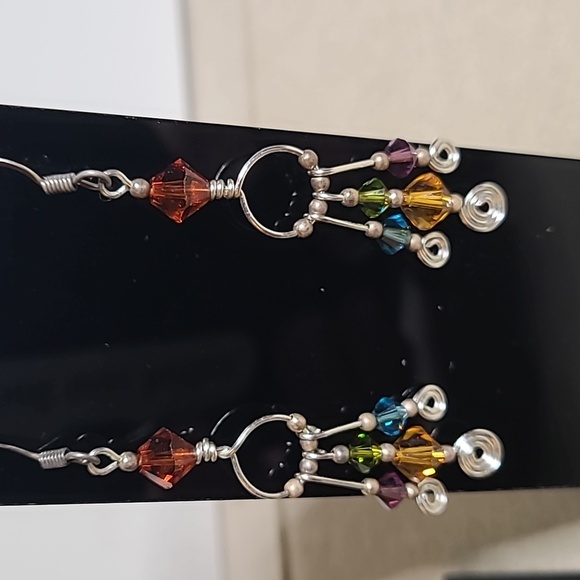 Abstract Articulated Earrings, 2 Pairs Artisan Made - Picture 3 of 4